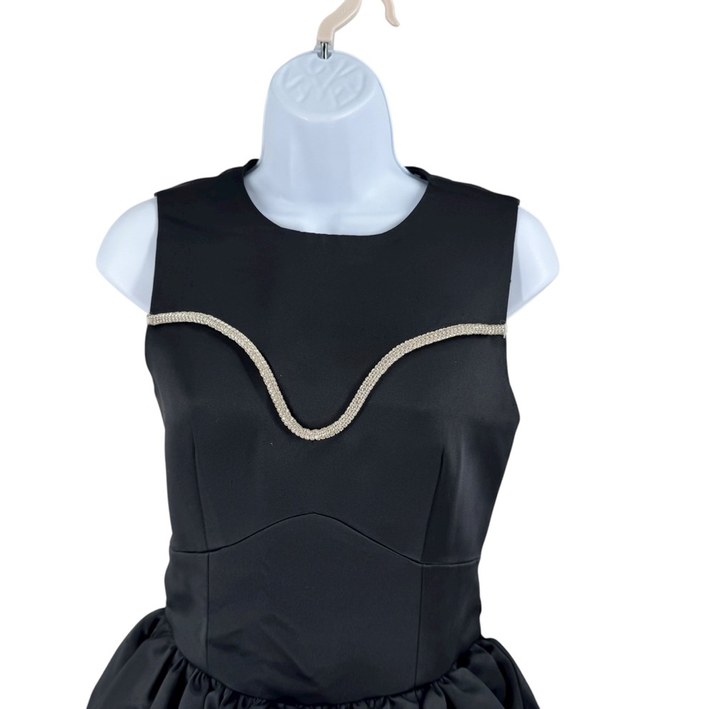 Tanya Taylor Black Noaki Embellished Sleeveless Drop Waist Mini Dress Size 0 - Picture 5 of 14
